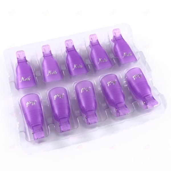 Gel Nail Soak Off Clip Self Remover Nail Care Purple 10p