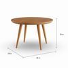 Mid-Century Modern Round Coffee Table with Solid Cherry Wood Top Tan Natural
