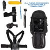 Navitech Action Camera Backpack & 60-in-1 Accessory Combo Kit With Integrated Chest Strap - Compatible With The Apeman A70 Action Camera