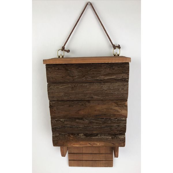 Beautiful Handmade Rustic Decor Cedar Single Chamber Hanging Bat House - LOOK