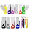POWVAN 8GB USB 2.0 Flash Memory Drive Flash Memory with Lanyard 360° Rotating USB 10 Colors