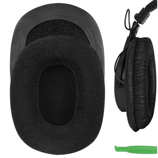 Geekria Comfort Velour Replacement Ear Pads for SONY MDR-7506, MDR-V6, MDR-CD900ST Headphones Earpads, Headset Ear Cushion Repair Parts (Black)