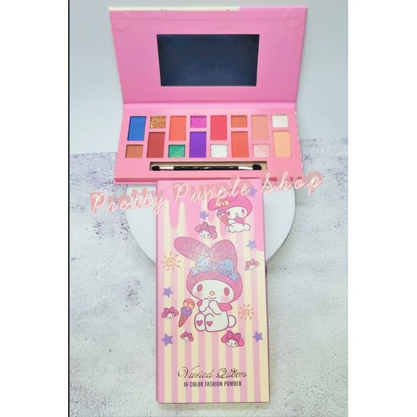 SANRIO My Melody Pink 16 Shade Eyeshadow Glitter Palette FREE SHIPPING