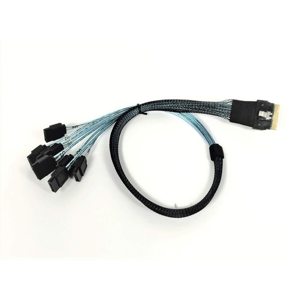 Micro SATA Cables|SlimSAS 8i (SFF-8654) to 8X SATA Cable - 50CM for High-Speed Data Connectivity