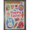 New! Happy Easter, Easter Bunny, Chicks, With Eggs, Window Clings Decor Spring 