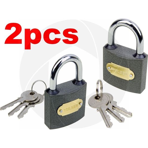 2pcs Weatherproof 50mm Heavy Duty Cast Iron Padlock Outdoor Safety Security Lock