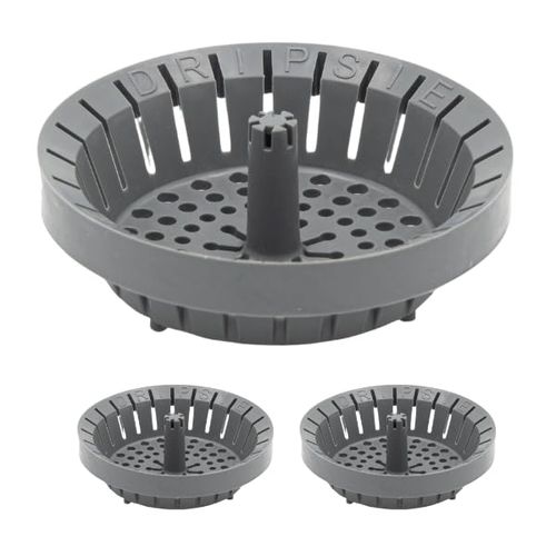 Dripsie Sink Strainer - Clog-Resistant and Flexible - Universal Kitchen Sink Drain Strainer - Made in The USA (3-Pack Gray)