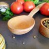 18" Long Handle Wooden Spoon For Deep Pots - Heavy Duty Solid Wood Large Spoon