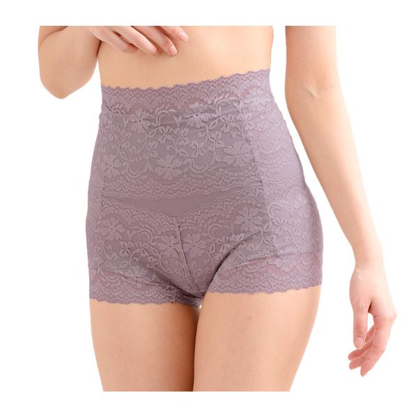 Laulea Akoakoa Women's Shorts, Girdle, Corrective Underwear, Boned, Power Net, Tummy, Lace, Women's, High Waist Shorts Girdle Lavender