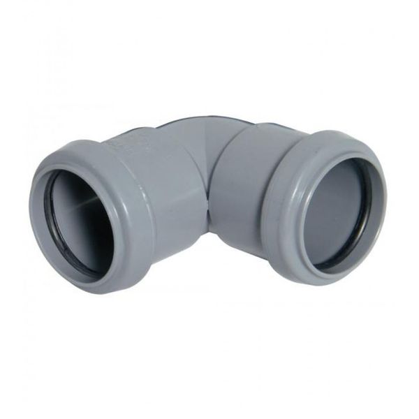 FLOPLAST 50mm Grey Pushfit Waste Pipe Knuckle