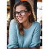 Oversized Square Blue Light Blocking Glasses Computer Black Frame Eyewear