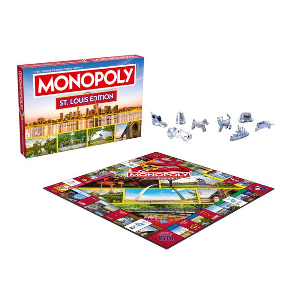 Monopoly Board Game St Louis MO Edition : 2-6 Players Family Board Games for Kids and Adults, Board Games for Kids 8 and up, for Kids and Adults, Ideal for Game Night