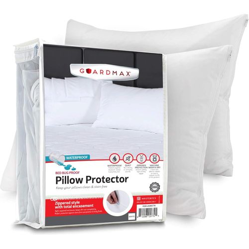 Guardmax Premium Pillow Protector with Zipper King Size - 4 Pack of Waterproof and Bed Bug Proof Pillow Covers - Pillowcases Protect Against Allergens, Dust Mites, Bed Bugs, and Liquid Spills
