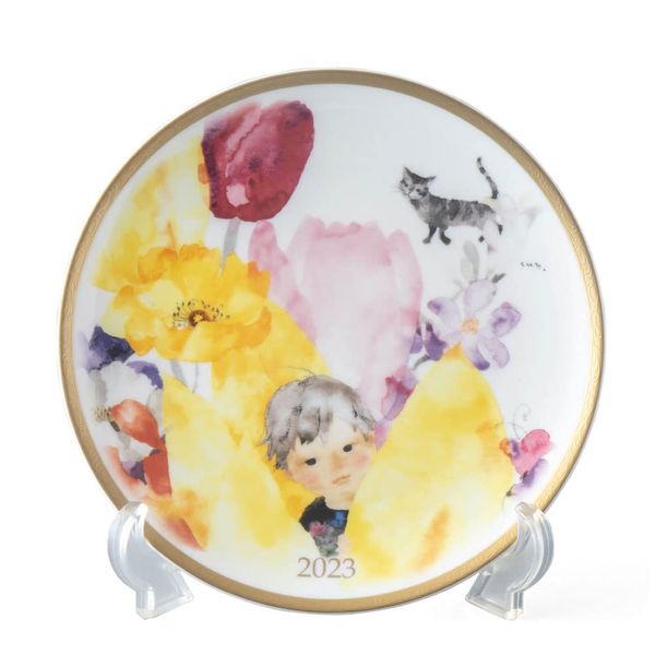 Narumi 52461-21325 Year Plate 2023 Years Plate, Boy in the Tulip, 8.3 inches (21 cm), Fashionable, Cute, Made in Japan, Gift Box Included