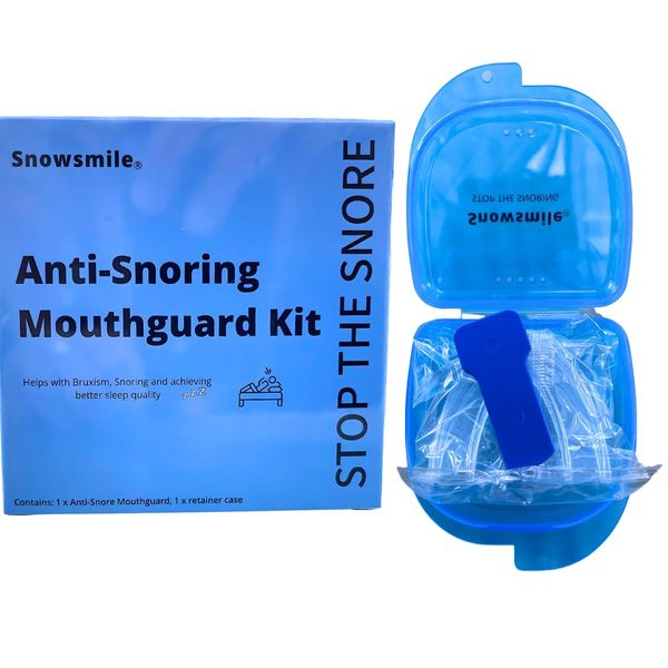 Snowsmile Anti snoring mouthguard kit - Snore Stopper Mouthpiece - Anti Snoring Solution，Snoring aids for Men and Women，Sleep Aid Custom Night Mouth Guard Anti Snore Device