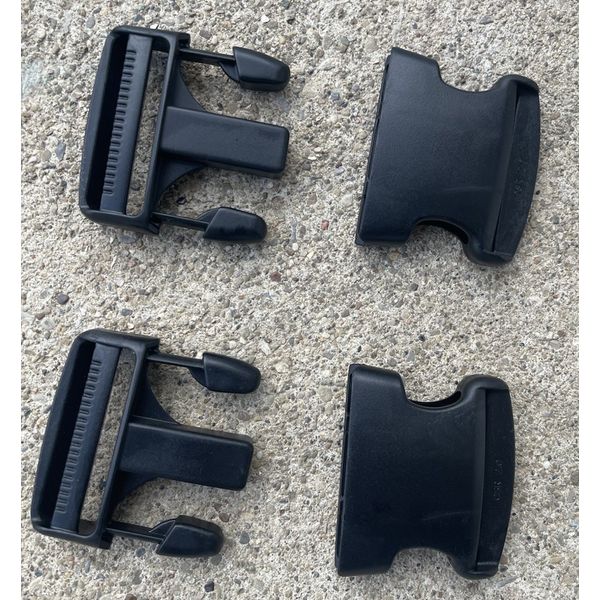 2 Sets 2" ACW Acculoc Acetal Side Release Buckle Black CSR 2.0