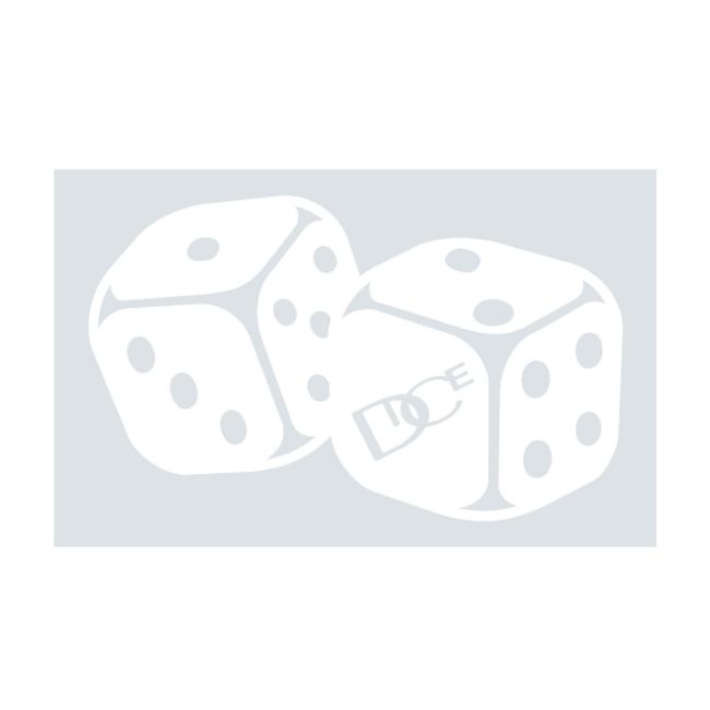 DICE Dice Stickers, Made in Japan, W (White) for Skiing, Snowboarding