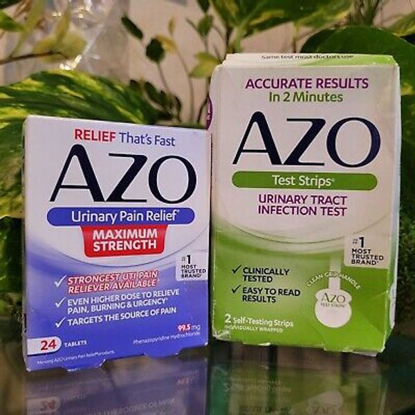 2x AZO Urinary Tract Infection (UTI) Test Strips Pain Reliever Max Strength 24ct