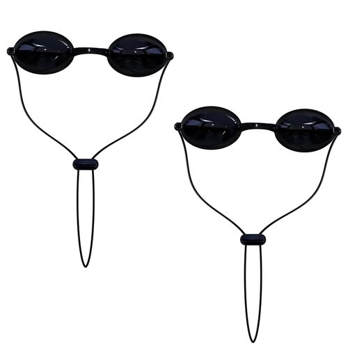 Protective Goggles for Red Light Therapy Pack of 2, Safety Glasses for Tanning Use, Eye Protection for Light Therapy without Blocking Light, Safe Transparent See-Through Material, Storage Box Included