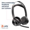 Poly Voyager Focus 2 UC Bluetooth Headset with Stand, Black, Unisex