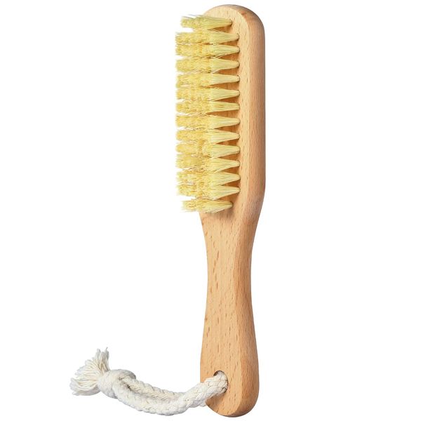 Nail Brush for Cleaning Fingernails, Larbois Wooden Nail Brushes Fingernail Brush for Cleaning Nail Scrub Brush with Hanging Rope (Beechwood)