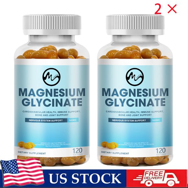 2*120 Magnesium Glycinate High Absorption 500MG Bone Joint Support Immune Boost