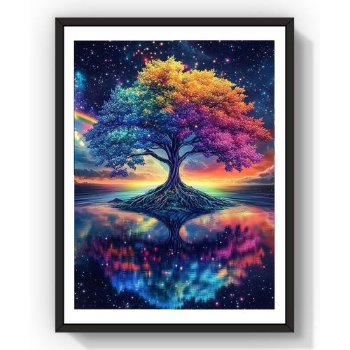 FILIGE 5D Diamond Art Kits for Adults 12x16inch Square Full Drill DIY Flower Landscape Gem Art Paint Crafts Home Wall Decor Holiday Gift for Beginners(Rainbow Tree)