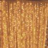 300 LED Window Curtain String Light Wedding Party Wall Decorations, Warm White