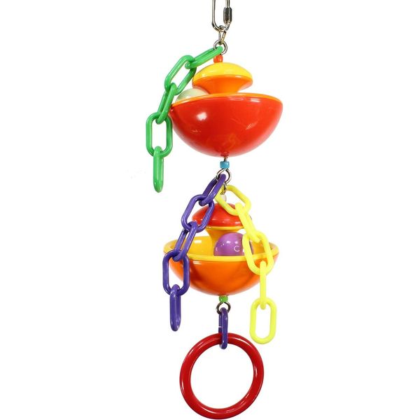 Bonka Bird Toys 2182 Duo Cage Ball 13" High by 4" Wide Medium Parrot Cage Toy, Conure, African Grey, Amazon, and Similar