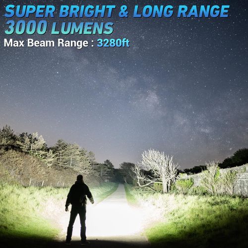 Rechargeable LED Flashlights High Lumens, 990,000 Lumens Super Bright Flashlight 7 Modes w/COB Work Light, Powerful Flash Light for Outdoor Emergency Hiking Camping
