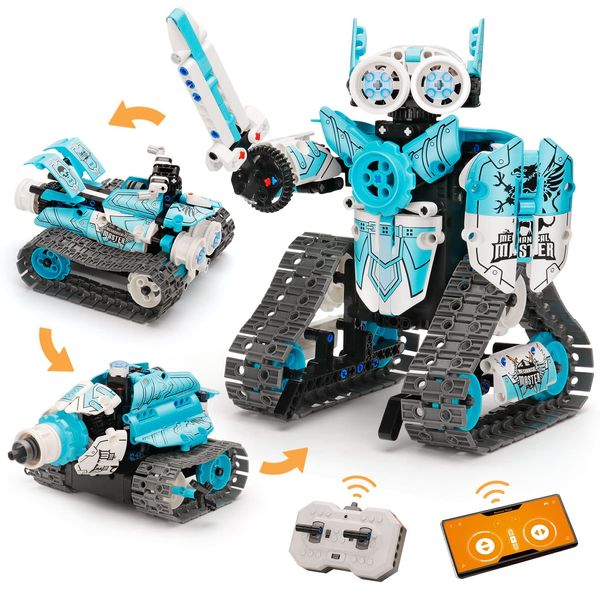 PREPOP Remote Control Robot Building Kits for Kids 6-12- 3 in 1 STEM Projects APP/RC Robotics for Kids Ages 8-12 and up, Christmas Birthday Gifts Toys for Boys and Girls