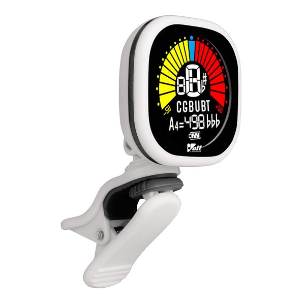 VOLT by Voggenreiter USB Clip-Tuner RCT-5000 - weiß - Stimmgerät für Gitarre, Bass, Ukulele - Aufladbar über USB