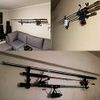 YYST Horizontal Fishing Rod Storage Rack Holder Wall Mount - W Screws - No Fishing Rod- Hold 4 Fishing Rods