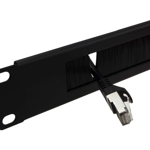 kenable Brush Plate/Panel Cable Management 1U for 19 inch Data Cabinet in Black