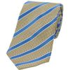 David Van Hagen Mens Striped Polyester Tie - Sky Blue/Beige