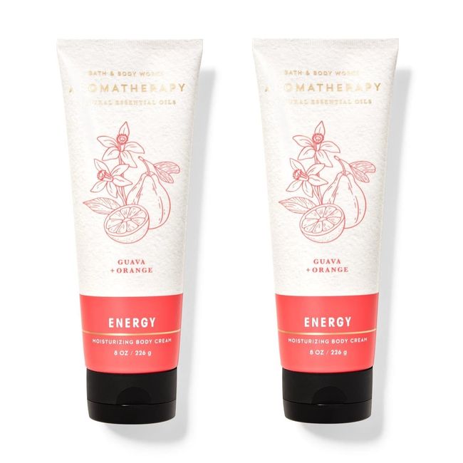 Bath and Body Works Aromatherapy Energy Guava and Orange Moisturizing Body Cream - 2 Pack