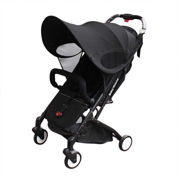 Baby Stroller Sun Shade Sun Protection Pram for Strollers Car Seats Pushchair Buggy Sunshade Parasol Sun Rain Canopy Cover Protection Stroller Accessories Awning Anti-UV Umbrella Sun Shade (Black)