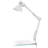 Table Desk Lamp-Colour Shiny White-Moveable-in Line Switch-Bulb E27-1x40W - Side Console Free Standing Base Bedside Task Base Set