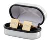 EIO Mens Cufflinks – Personalised Gold Cufflink – Engraved with Custom Text – Rectangular Cufflinks in Chrome Case