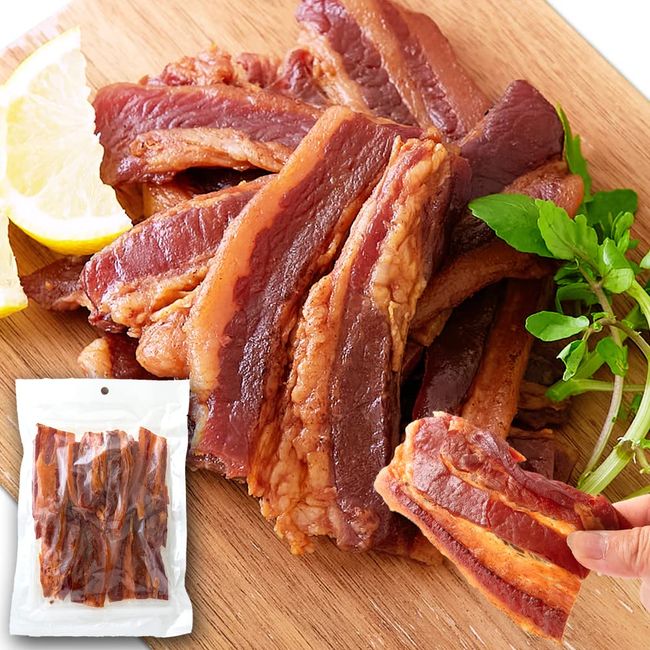 Natural Life Charcoal Grilled Pork Belly Jerky (5.6 oz (165 g), Snacks, Delicates, Pork Jerky, Broiled, Thick Slices, Beer