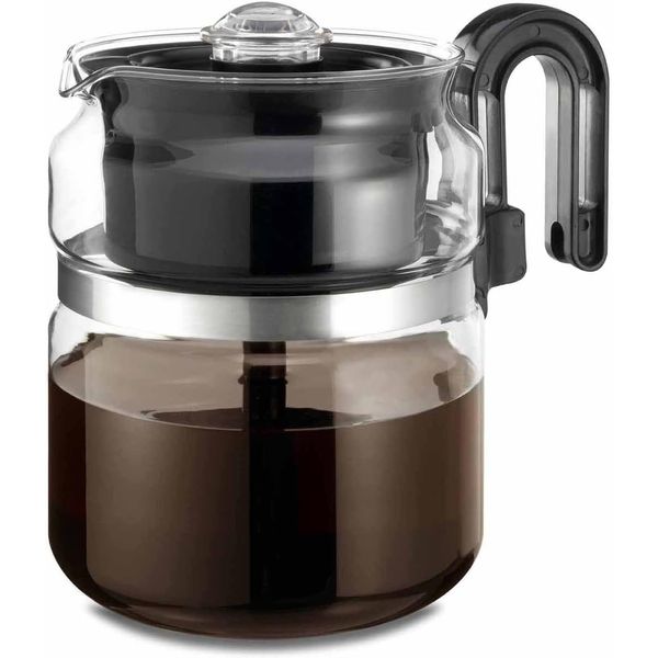 Café Brew Collection 8-Cup Glass Stovetop Percolator Coffee Pot - Borosilicate Glass Coffee Percolator - BPA Free - Dishwasher Safe - Brewing on Electric and Gas Ranges