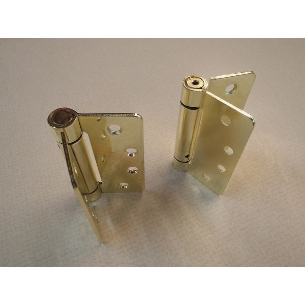 Spring Hinges, Cal-Royal Polished Brass, Sold as Pair. 4x4x1/4