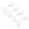 sourcing map 1.8 ft Retractable Cable Lock with Square Patch Remote Control Security Lock with Adjustable Cord Tether Anti Theft for Laptop, TV, 200g, White, 4 Pack