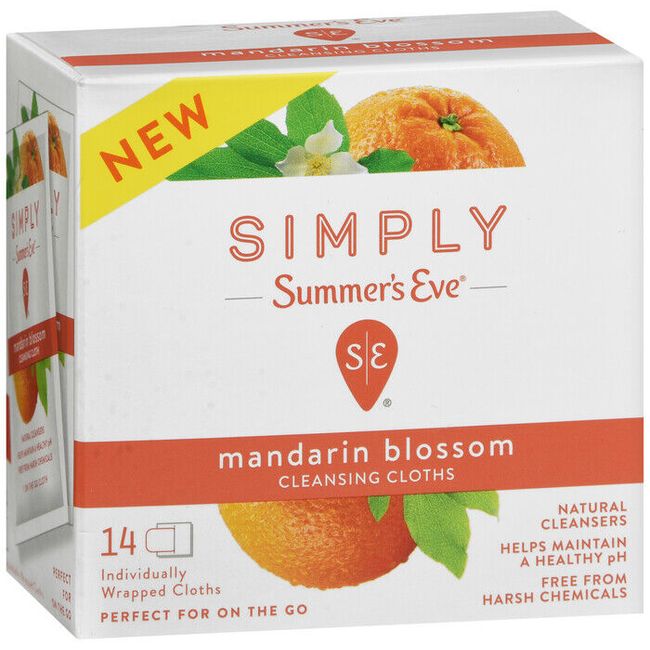 SIMPLY SUMMERS EVE MANDARIN CLOTH WIPE 14CT