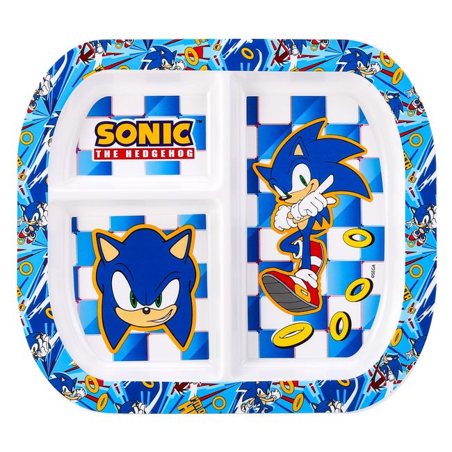 Zawadi Global Sonic The Hedgehog 3 Section Childrens Kids Toddlers Divided Breakfast Lunch Dinner Plate