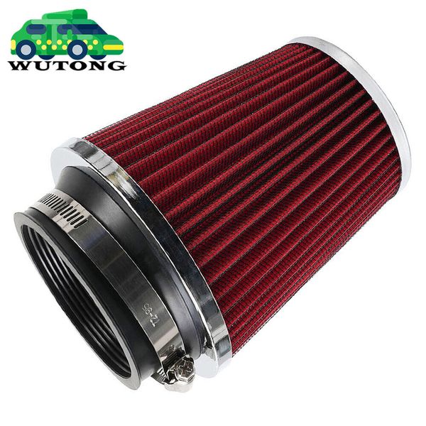 3" 76mm Air Filter Clean Intake for Car High Flow Short Ram/cold Round Cone Red