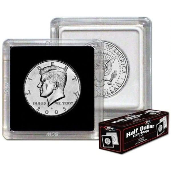 Bundle of 25 2x2 Coin Snap Holder Half Dollar (30.6mm) by Comictopia