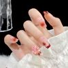 SEMTIM Nail Tips, 24 Pieces, Medium, Short, Round, False Nails, Medium Long, Popular, Japanese Style, Cute, Simple, Stylish, Coming of Age Ceremonies, School Entrance Ceremonies, Graduation Ceremonies, Weddings, Nail Tips (A24)