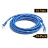 iMBAPrice 1' Cat5e Network Ethernet Patch Cable, 10 Pack, Blue (IMBA-CAT5-01BL-10PK)