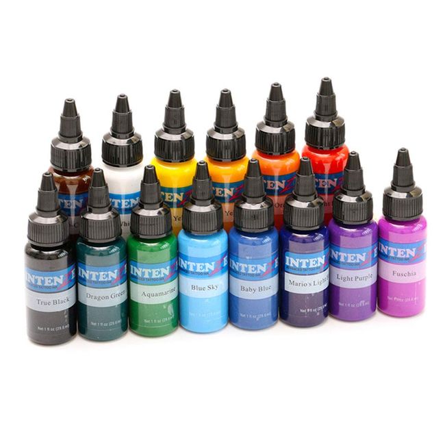 GYTOO Tattoo Ink, 14 Color pigments (30ml) Black/red/Yellow/Green/Blue Tattoo kit for Professionals and Beginners, Eternal Ink Tattoo Ink Set